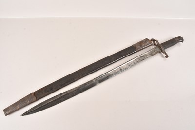 Lot 459 - A Volunteer Lancaster Steel Hilt Bayonet and Scabbard