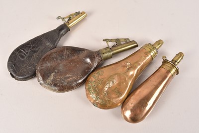 Lot 504 - Two brass Shot Flasks by Dixon & Sons
