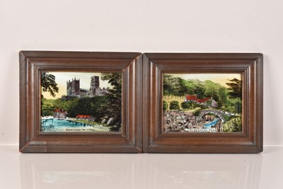 Lot 520 - Two Reverse Painted Glass Panels
