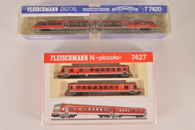 Lot 46 - Fleischmann German N Gauge Diesel Rail Cars (2)