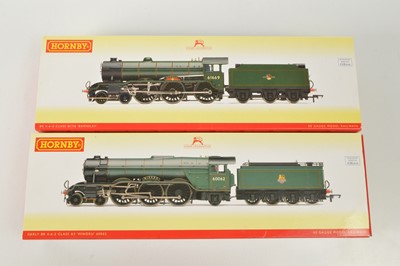 Lot 80 - Hornby 00 Gauge boxed BR weathered green Class A3 and B17/6 Locomotives and Tenders (2)
