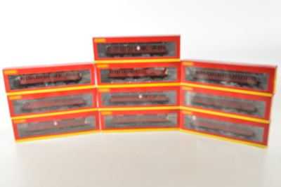 Lot 87 - Hornby 00 Gauge boxed BR maroon Thompson Suburban Coaches (10)