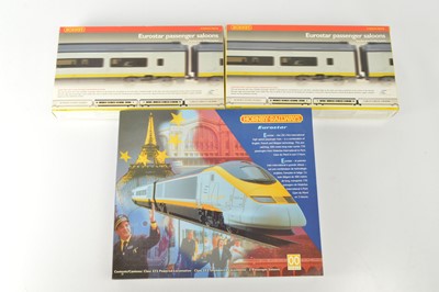 Lot 92 - Hornby 00 Gauge boxed Eurostar Set and two additional Coach packs (3)