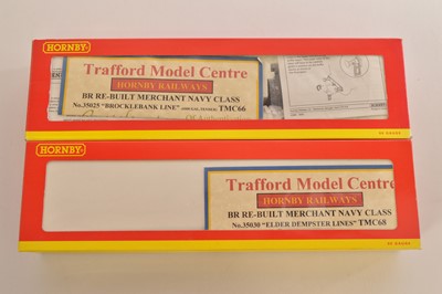 Lot 132 - Hornby/TMC 00 Gauge boxed BR green rebuilt Merchant Navy Class Locomotives and Tenders (2)