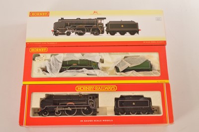 Lot 145 - Hornby 00 Gauge boxed SR  green and BR black Schools Class Locomotives and Tenders (3)
