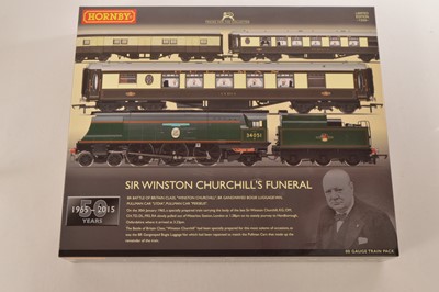Lot 152 - Hornby 00 Gauge boxed R3300 Sir Winston Churchill's Funeral Ltd Ed Train Pack