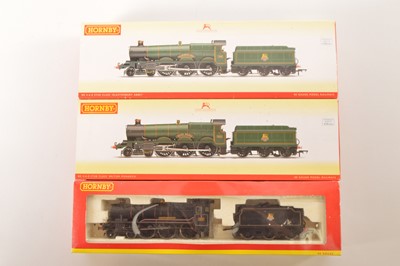 Lot 175 - Hornby 00 Gauge boxed BR green Star Class and BR black County Class  Locomotives and Tenders all with decoders fitted (3)