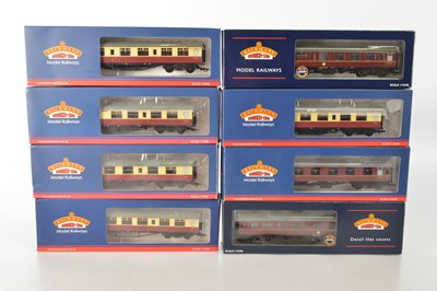 Lot 201 - Bachmann boxed 00 Gauge BR crimson and cream Thompson Coaches and BR maroon Mk1 maroon Coaches (8)