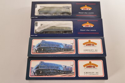 Lot 214 - Bachmann boxed 00 Gauge LNER silver and BR Class A4 Steam Locomotives and Tenders (4)