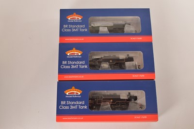 Lot 229 - Three Bachmann boxed 00 Gauge BR black and green Class 3MT 2-6-2 Tank Locomotives (3)