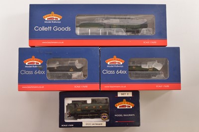 Lot 258 - Bachmann boxed 00 Gauge GWR and BR Tank and Tender Locomotives all with decoders fitted (4)