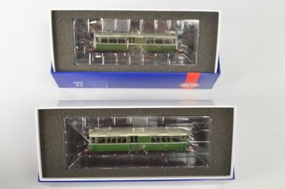 Lot 304 - Pair of Heljan 00 Gauge boxed BR green Diesel Railbus (2)