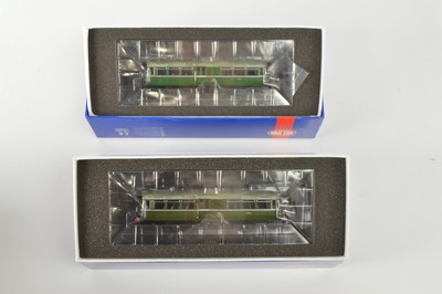 Lot 305 - Pair of Heljan 00 Gauge boxed BR green Diesel Railbus (2)