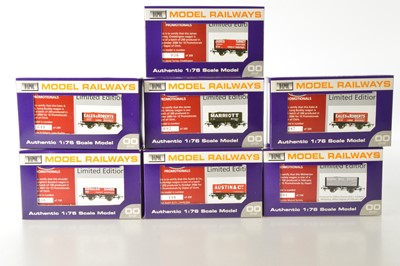 Lot 351 - Dapol 00 Gauge Promotional  boxed Limited Edition Open wagons  with Certificates  (7)