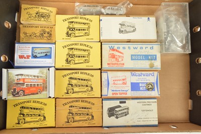 Lot 424 - Varney Transport Replicas Westward Models Western Precision W & T  and other makers 00 Gauge Bus Kits (16)