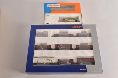 Lot 465 - Roco German HO Gauge  Steam Tank Locomotive and Freight Pack (2)