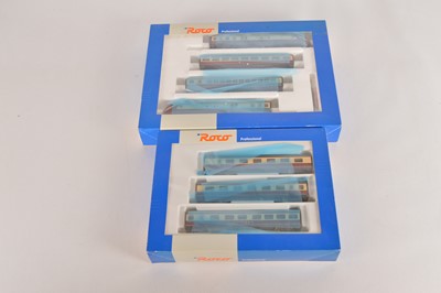 Lot 469 - Roco HO Gauge Trans Europ Express Four Car Train Pack and Additional Coach Pack (2)