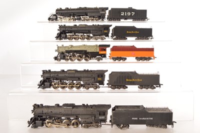 Lot 498 - Rivarossi Archive HO Gauge American Steam Locomotives with Tenders (5)