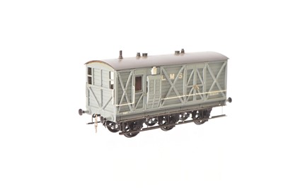Lot 589 - 00 Gauge D&S Models LMS grey ex Somerset and Dorset 6-wheel Brake Van Locomotive and Tender