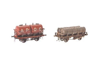 Lot 591 - 00 Gauge Kit/Scratchbuilt M&CN and APOC Double Tank wagons (2)