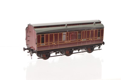 Lot 597 - Lawrence Scale Models 22/9/87 kitbuilt 00 Gauge Midland Railway maroon 6-wheel Passenger Luggage Van