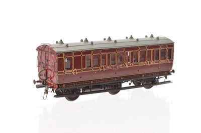 Lot 601 - DC Models kitbuilt 00 Gauge Midland Railway maroon 6 -wheel 3rd/Luggage Compartment Coach