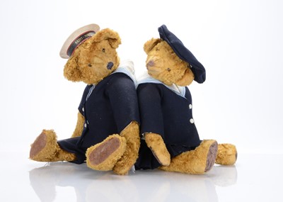 Lot 21 - Two replica antique style teddy bears dressed as sailors