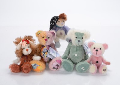 Lot 63 - Five Haven Bears miniature artist designed teddy bears by Alison Beal