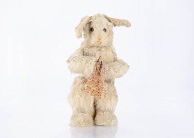 Lot 110 - A Roullet & Decamps clockwork knitting rabbit
