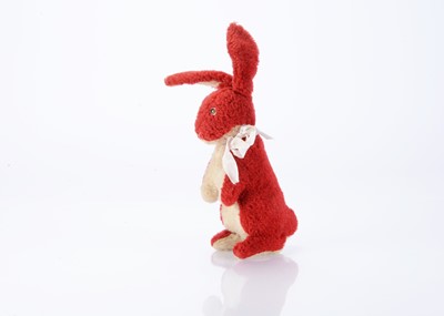 Lot 112 - An unusual 1930s British dark red wool plush rabbit