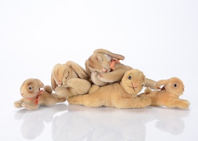 Lot 141 - Five Steiff post-war rabbits
