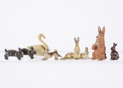 Lot 147 - Lead toy rabbits