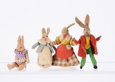 Lot 153 - A Hertwig bisque girl rabbit dolls’ house doll
