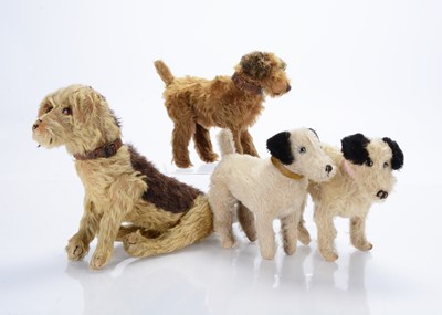 Lot 316 - Four 1920/30s British dog soft toys