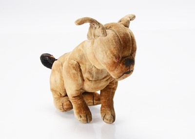 Lot 367 - A small 1920/30s velvet dog with rare head joint