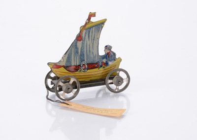 Lot 386 - A Japanese Penny Toy sample sailing boat with H.M. & Co card tag