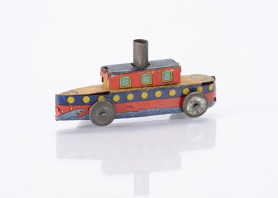 Lot 390 - A Japanese small scale Penny Toy single funnel steam boat