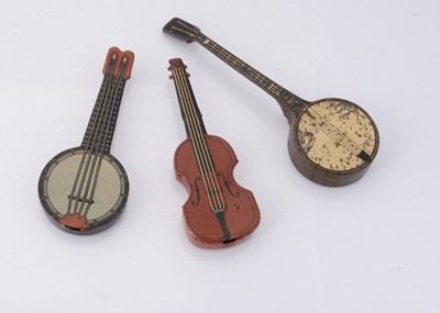 Lot 436 - Three Penny Toy musical instrument sweet of candy tins