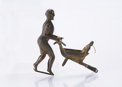 Lot 443 - A rare 19th century British brass Blondin tightrope walking toy