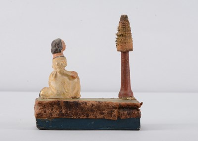 Lot 474 - A mid 19th century Thüringen girl and tree squeak toy