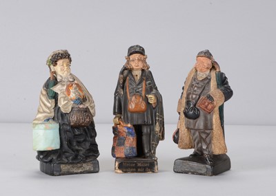 Lot 492 - Three late 19th century terracotta travellers spill holders