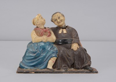 Lot 496 - A mid to late 19th century Thüringen monk and praying woman nodder