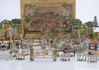 Lot 518 - An early 19th century metal ‘flat’ boxed set ‘The Farm Yard Dissected’