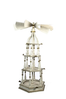 Lot 522 - A early 20th century German large Christmas pyramid or Weihnachtspyramide