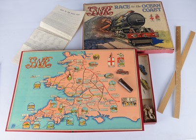 Lot 529 - A Chad Valley GWR railway Race to the Ocean Coast race game