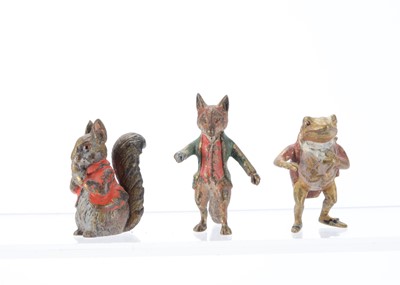 Lot 556 - Three Viennese cold painted bronze Beatrix Potter characters