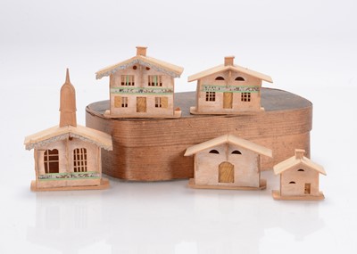 Lot 583 - A mid 19th century Erzgebirge miniature village