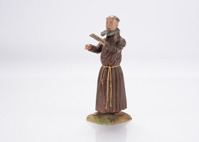 Lot 584 - A mid 19th century Rhöner carved wooden Rhönwackler (nodder) monk