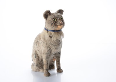Lot 596 - A late 19th century seated cat toy
