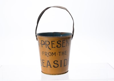 Lot 607 - An early 20th century tinplate seaside bucket